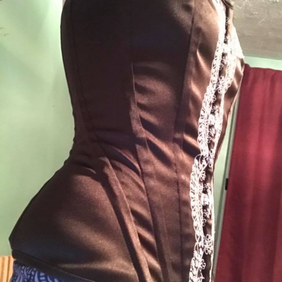 Womens Gothic brown corset, sz M - Picture 4 of 6
